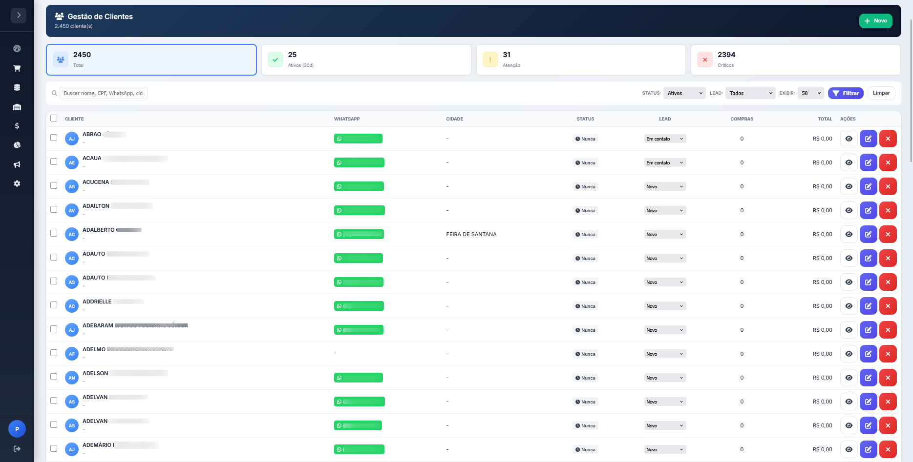 CRM e WhatsApp JotaERP